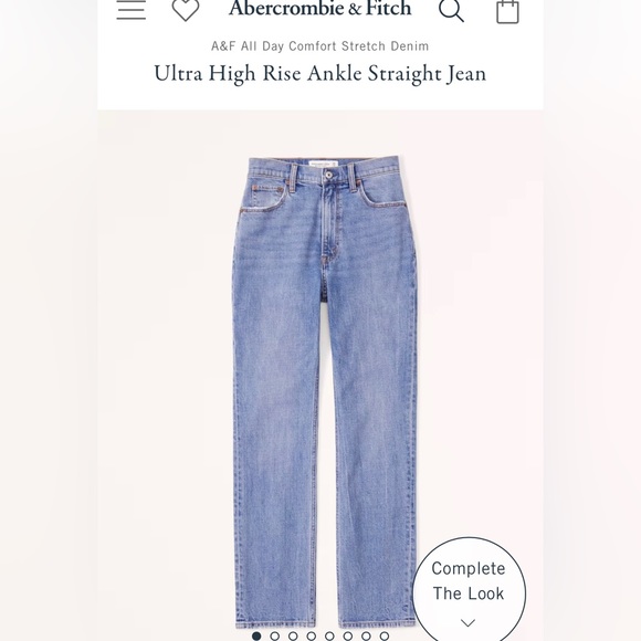 Abercrombie & Fitch Denim - Abercrombie & Fitch Ultra High Rise Ankle Straight Jean- 26/2 short- medium wash